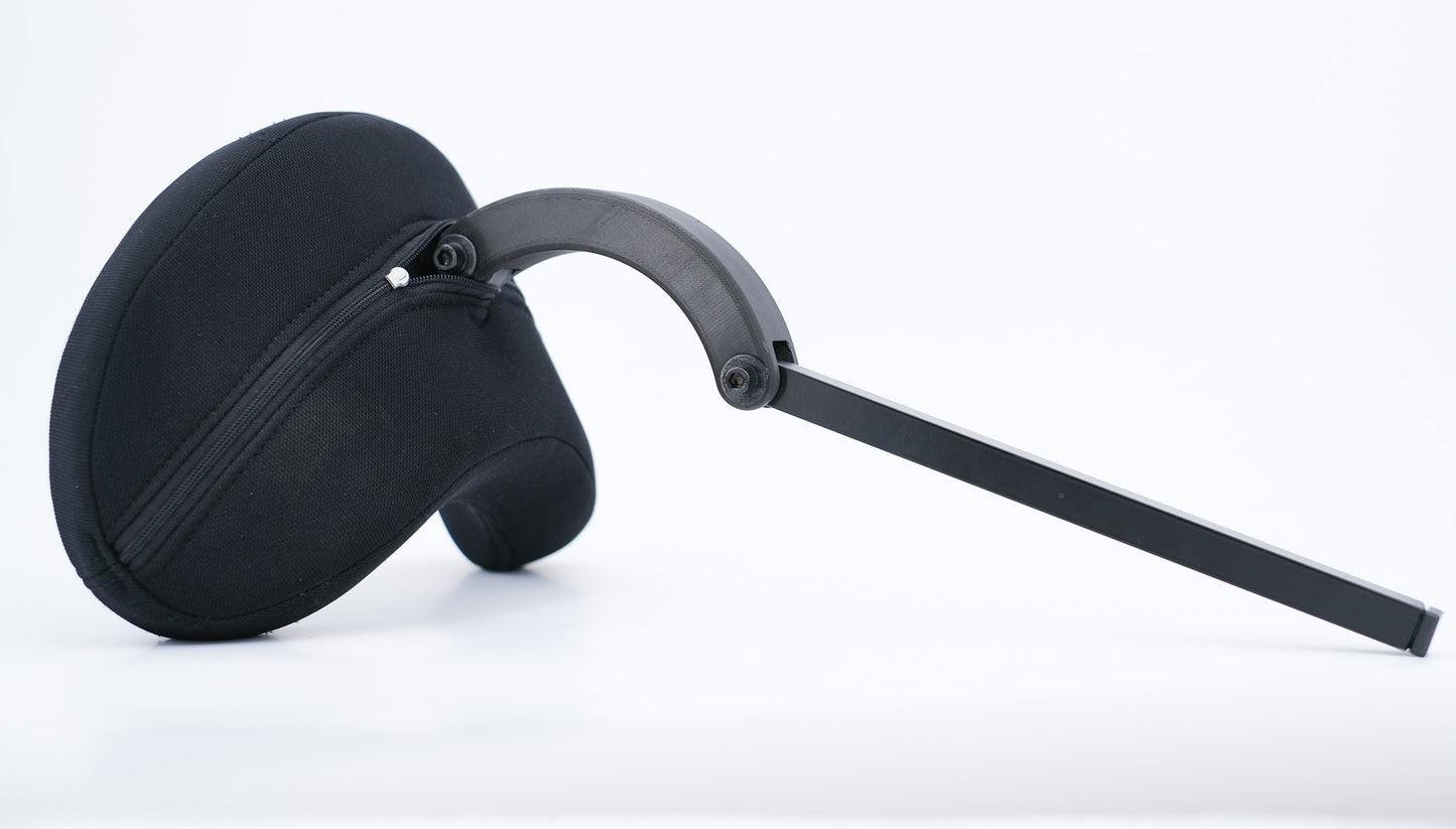 Kopfstützenaufnahme mit Schwenkarm und Vierkant 15x15