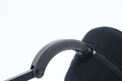 Kopfstütze Muschelform, Schwenkarm und Vierkantaufnahme 15x15