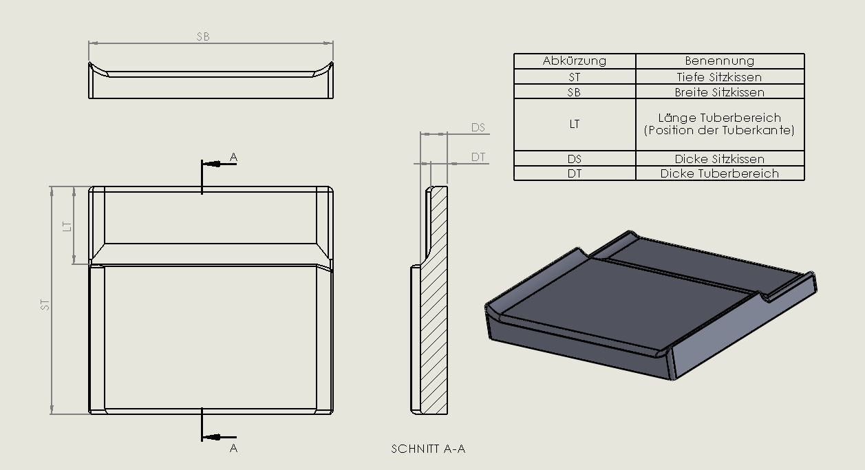Formgefrästes Sitzkissen