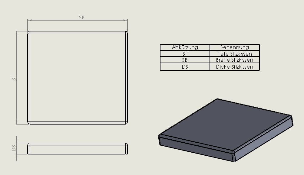 Formgefrästes Sitzkissen
