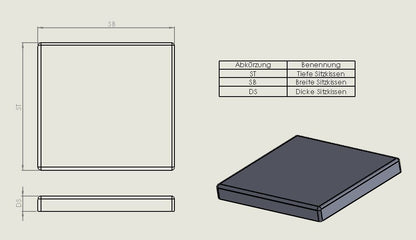 Formgefrästes Sitzkissen